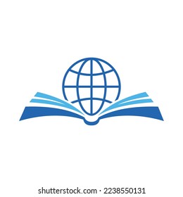 globe book vector logo template