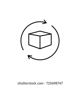 Globe and box arrow icon