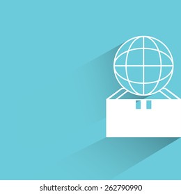 globe in box, shipping concept