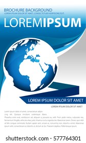 Globe brochure concept design in blue color. Use for brochure, flyer or poster.