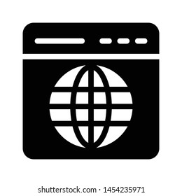 globe browser glyph flat vector icon