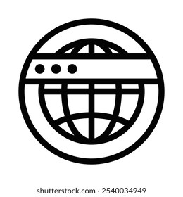 Globe and browser icon symbolizing internet, web access, and global communication. Simplistic and modern vector illustration. Editable stroke.