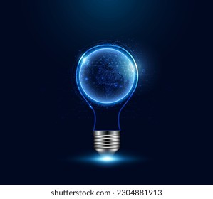 concepto de bulbo globo idea conexión de comunicación conexión de negocios red modelo de negocio salvar el ecosistema mundial en un hermoso fondo futurista
