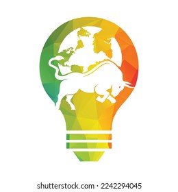 Globe Bull, Vektorsymbol Symbol Design. Design-Symbol für Word und Bull-Logo, Vektorgrafik.