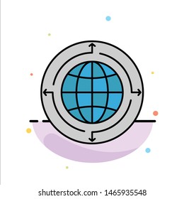 Globe, Business, Communication, Connection, Global, World Abstract Flat Color Icon Template. Vector Icon Template background