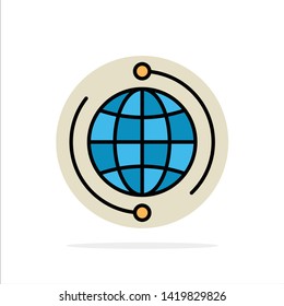 Globe, Business, Connect, Connection, Global, Internet, World Abstract Circle Background Flat color Icon