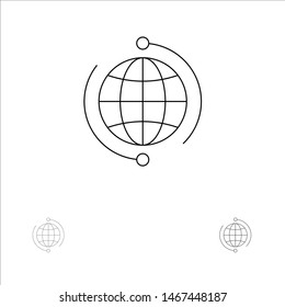 Globe, Business, Connect, Connection, Global, Internet, World Bold and thin black line icon set. Vector Icon Template background