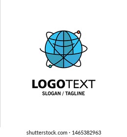 Globe, Business, Data, Global, Internet, Resources, World Business Logo Template. Flat Color. Vector Icon Template background