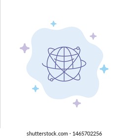 Globe, Business, Data, Global, Internet, Resources, World Blue Icon on Abstract Cloud Background. Vector Icon Template background