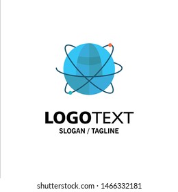 Globe, Business, Data, Global, Internet, Resources, World Business Logo Template. Flat Color. Vector Icon Template background