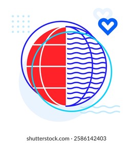 Globe. Business and finance icon for web, print, banner. Vector linear illustration icons infographics. 