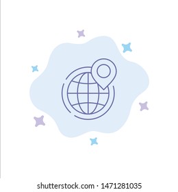 Globe, Business, Global, Office, Point, World Blue Icon on Abstract Cloud Background. Vector Icon Template background