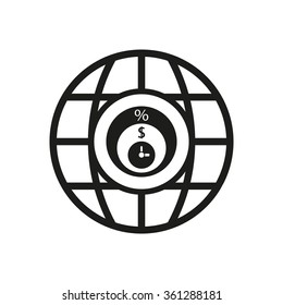 Globe business   icon,  isolated. Flat  design.