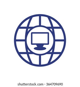
globe business, icon, vector illustration. Flat design  