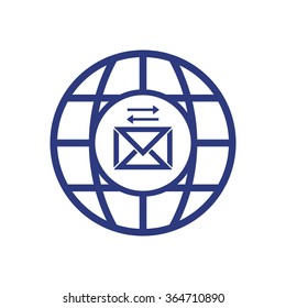 globe business, icon, vector illustration. Flat design style.