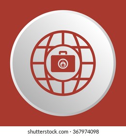 globe business, icon, vector illustration.Flat design style.