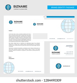 Globe  Business Letterhead, Envelope and visiting Card Design vector template