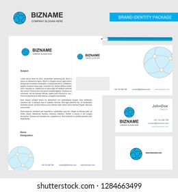 Globe Business Letterhead, Envelope and visiting Card Design vector template