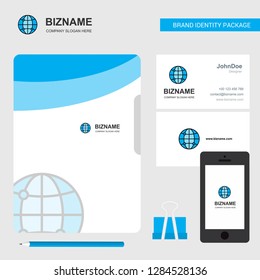 Globe  Business Logo, File Cover Visiting Card and Mobile App Design. Vector Illustration