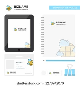 Globe  Business Logo, Tab App, Diary PVC Employee Card and USB Brand Stationary Package Design Vector Template