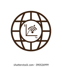globe business,graph icon, vector illustration. 