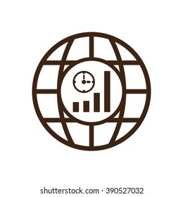 
globe business,graph icon, vector illustration. 