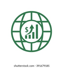 globe business,graph icon, vector illustration. 