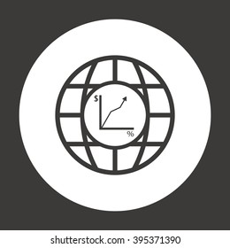 globe business,graph icon, vector illustration.   Flat design style