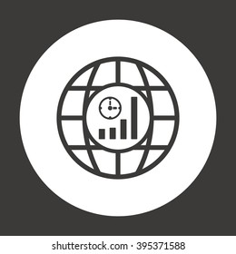 globe business,graph icon, vector illustration.  Flat design style