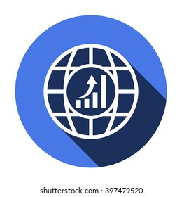 globe business,graph icon, vector illustration.   Flat design style