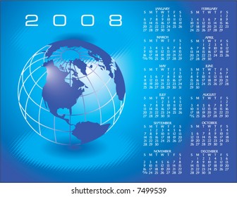A globe Calendar for 2008