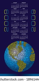 A globe Calendar for 2009 with space for logo and text