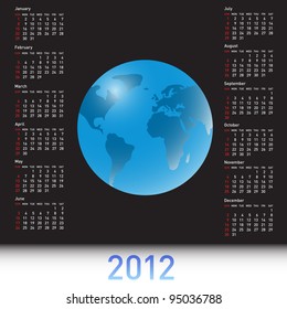 A globe Calendar for 2012. Rasterized version also available in portfolio.