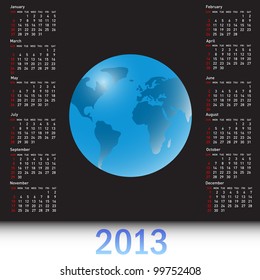 A globe Calendar for 2013