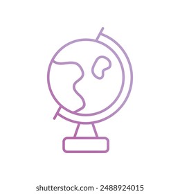 globe cap icon with white background vector stock illustration