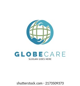 Globe Care Icon Vector Logo Template Illustration Design