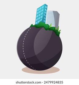 the globe carries the big cities rolling