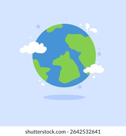 Globe cartoon. Earth illustration.  Vector isolated illustration. Can be used for wallpaper and sticker