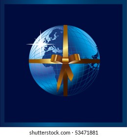 Globe with centered bow