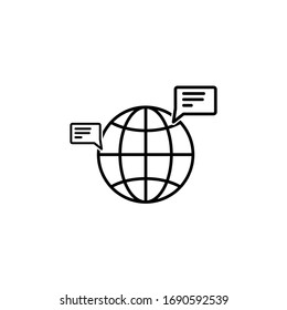 globe chat icon vector illustration