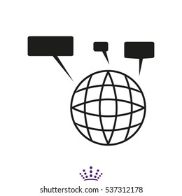 globe, chat icon, vector illustration EPS 10