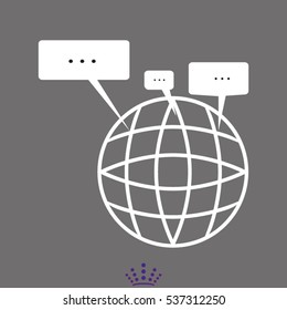 globe, chat icon, vector illustration EPS 10