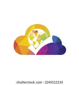 Diseño del logotipo vectorial de verificación de globos. Marcar y diseñar iconos de globo. 