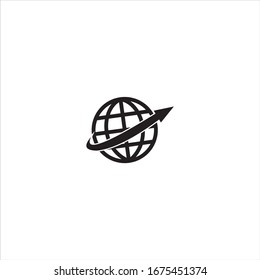 globe circle arrow  logo vector template. globe arrow  icon design stock