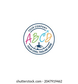 Diseño del logo de la agencia de viajes creativa abstracta Globe, concepto de turismo