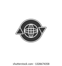 Globe in a circle icon. Simple outline vector of Sustainable Energy set icons for UI and UX, website or mobile application on white background