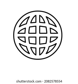 globe circle round outline layout 