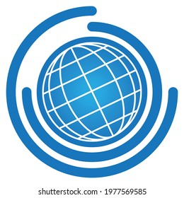 Globe and circles, earth and recycling logo 