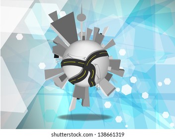 Globe City background vector