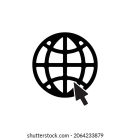 Globe click icon design template